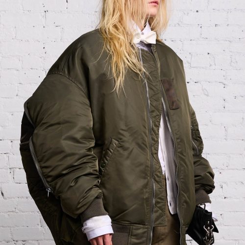 r13 zip out down bomber olive 38213580947625