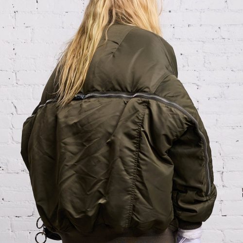 r13 zip out down bomber olive 38213580980393