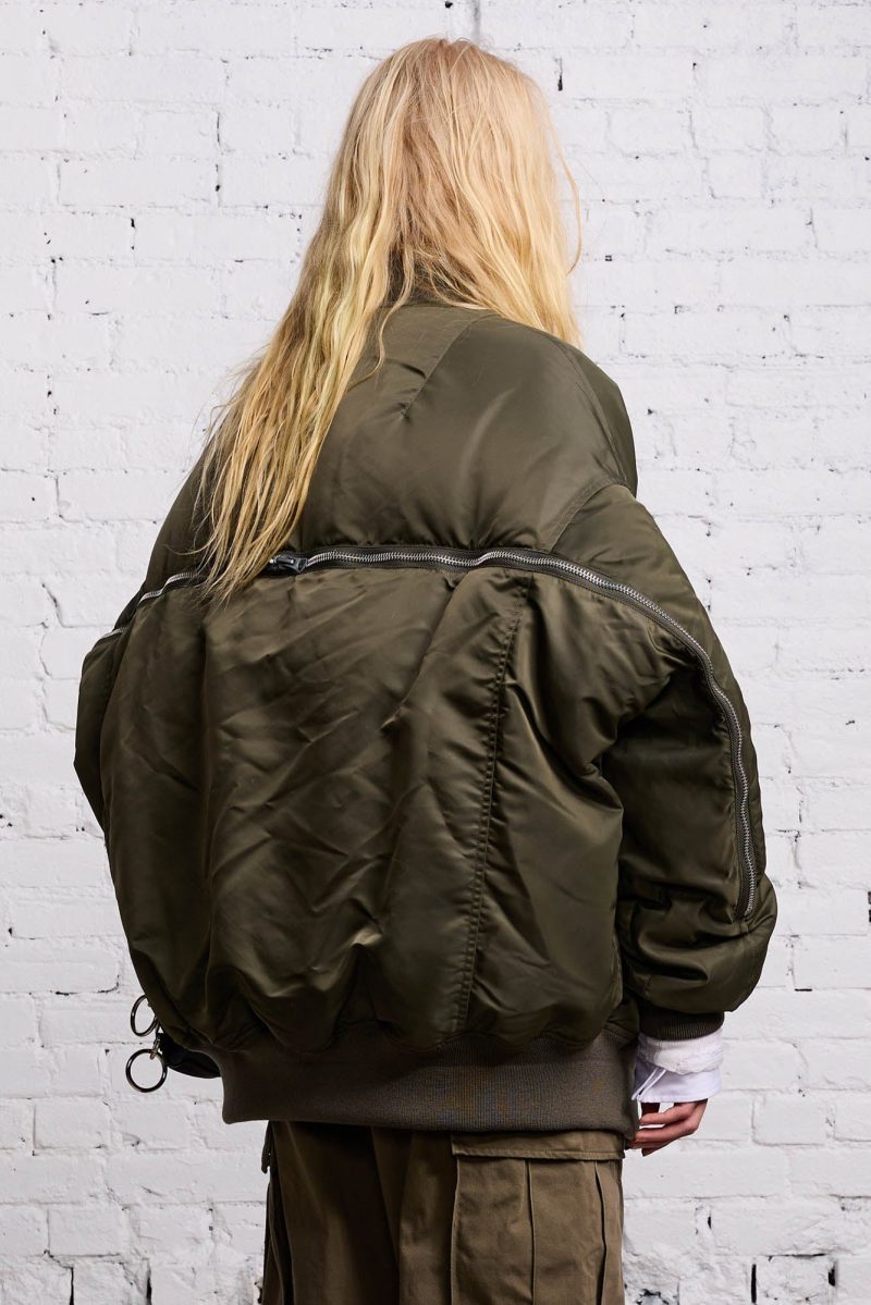 r13 zip out down bomber olive 38213580980393