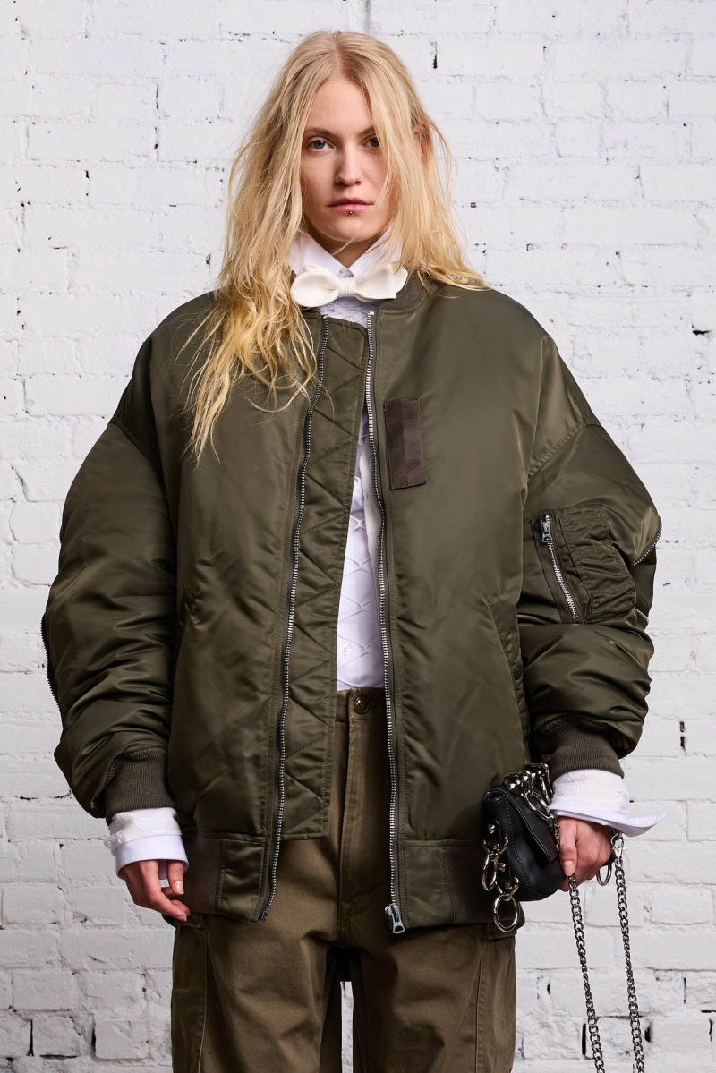 r13 zip out down bomber olive 38213581078697